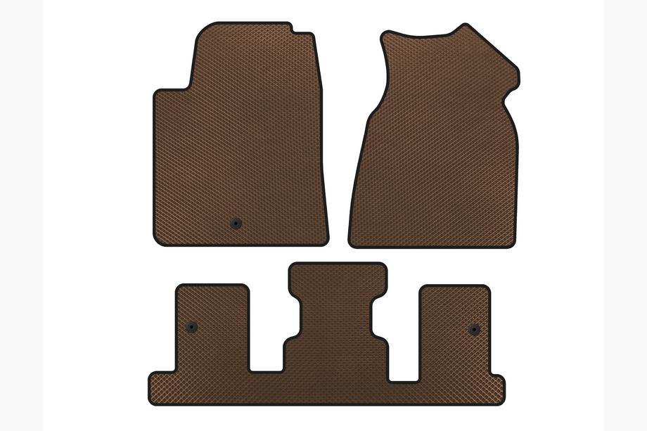 GMC Acadia 2006-2017 рр. Килимки EVA (1+3 ряд, 2013-2017, Коричневий) Image