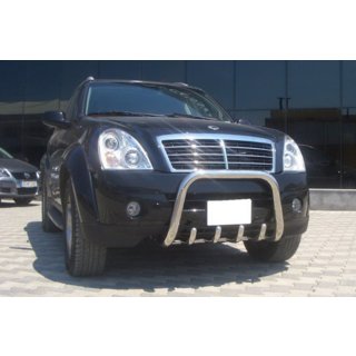 Кенгурятник QT006 (нерж) SsangYong Rexton I 2001-2017 рр. фото 3