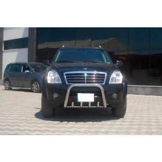 Кенгурятник QT006 (нерж) SsangYong Rexton I 2001-2017 рр. фото 4