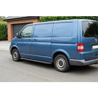 Бокові пороги Bosphorus Black (2 шт., Алюміній) Volkswagen T5 Transporter 2003-2010 рр. фото 1