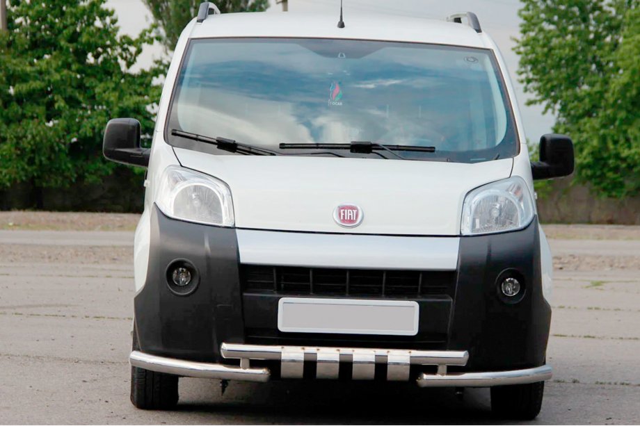 Fiat Fiorino/Qubo 2008-2024 рр. Передній захист Shark (нерж) Фото 1