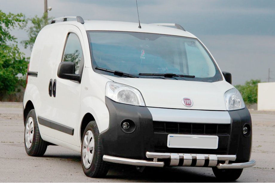 Fiat Fiorino/Qubo 2008-2024 рр. Передній захист Shark (нерж) Фото 2