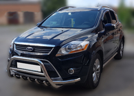 Ford Kuga 2008-2013 рр. Кенгурятник WT003-Exclusive (нерж.) фото 3