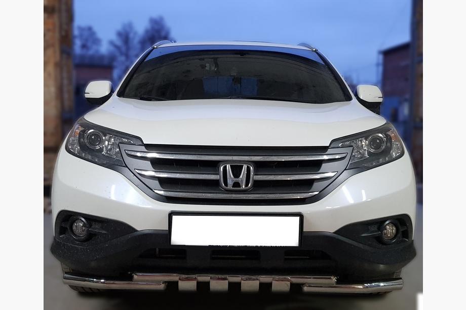 Honda CRV 2012-2016 рр. Передній захист Shark (нерж) Image