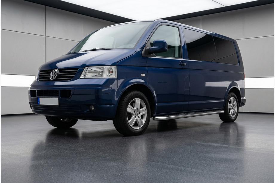 Volkswagen T5 Caravelle 2004-2010 рр. Бокові пороги Maydos V1 (2 шт., Алюміній ↗ нерж) Тільки на коротку базу Фото 1