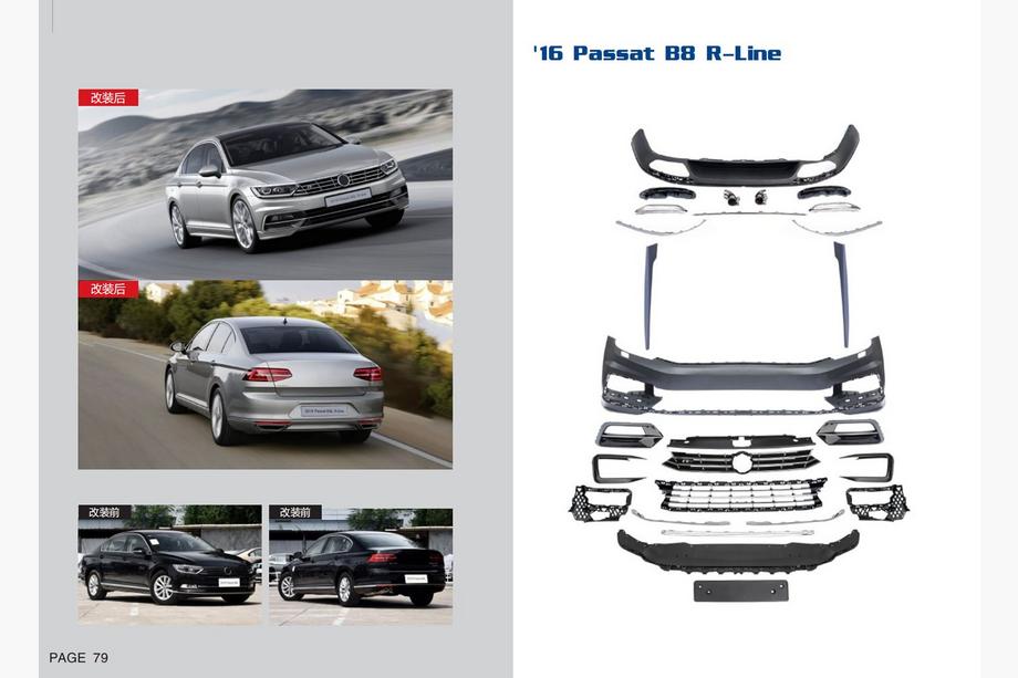 Volkswagen Passat B8 2015-2023 рр. Комплект обвісів R-Line (Для 2015-2020) Image