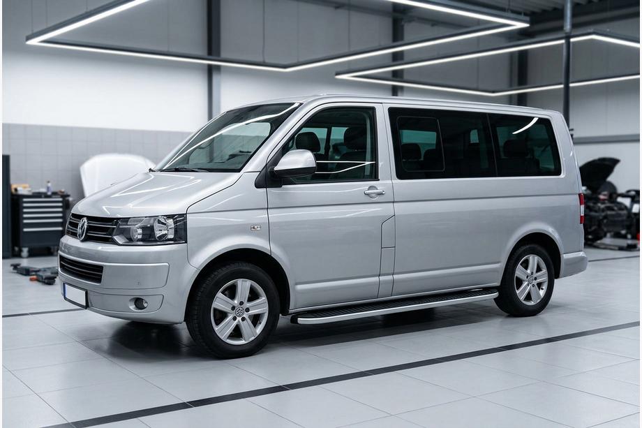 Volkswagen T5 2010-2015 рр. Бокові пороги Tayga (2 шт., Алюміній) Тільки на коротку базу Фото 1