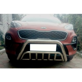 Передня дуга WT002 (нерж.) Kia Sportage 2015-2021 рр. фото 2