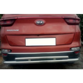 Задній захист AK002-2 (нерж) Kia Sportage 2015-2021 рр. фото 2