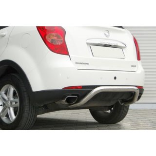 Задній кенгурятник AK006 (нерж) SsangYong Action 2005-2018 рр. фото 2