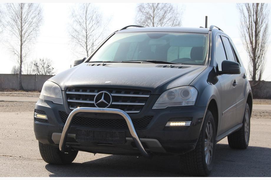 Mercedes ML W164 2005-2011 рр. Передній захист WT006 (нерж) Фото 2
