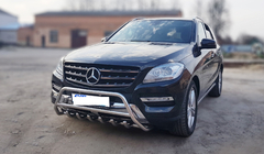Mercedes GLE/ML class W166 2011-2018 рр. Кенгурятник WT003 (нерж.) фото 2