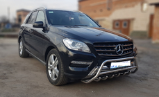 Mercedes GLE/ML class W166 2011-2018 рр. Кенгурятник WT003 (нерж.) фото 3