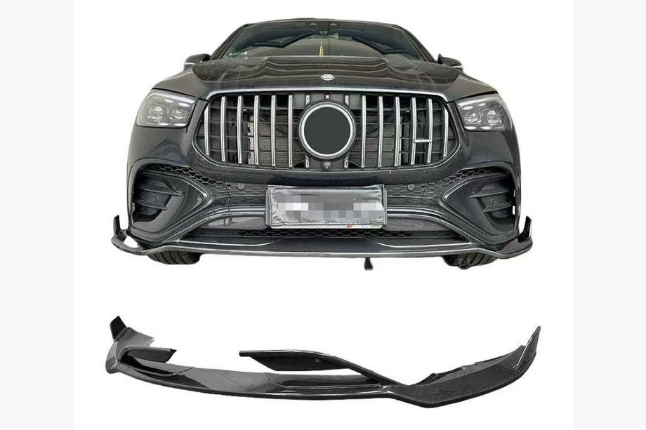 Mercedes GLE W167 2018- рр. Накладка на передній бампер Lip (для GLE53/AMG-Line 2023-2026, Карбон) Фото 1