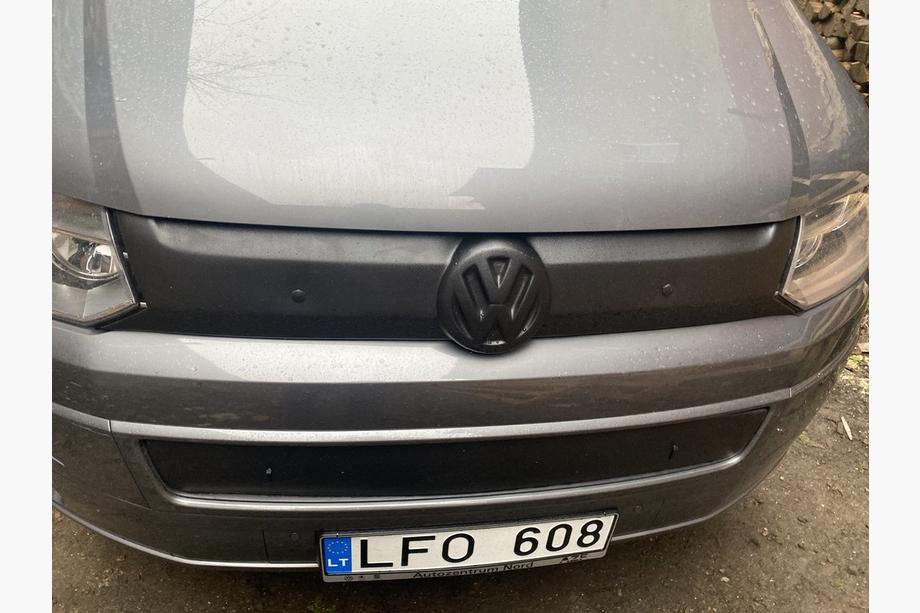 Volkswagen T5 2010-2015 рр. Зимова накладка на верхню решітку Глянцева Фото 3