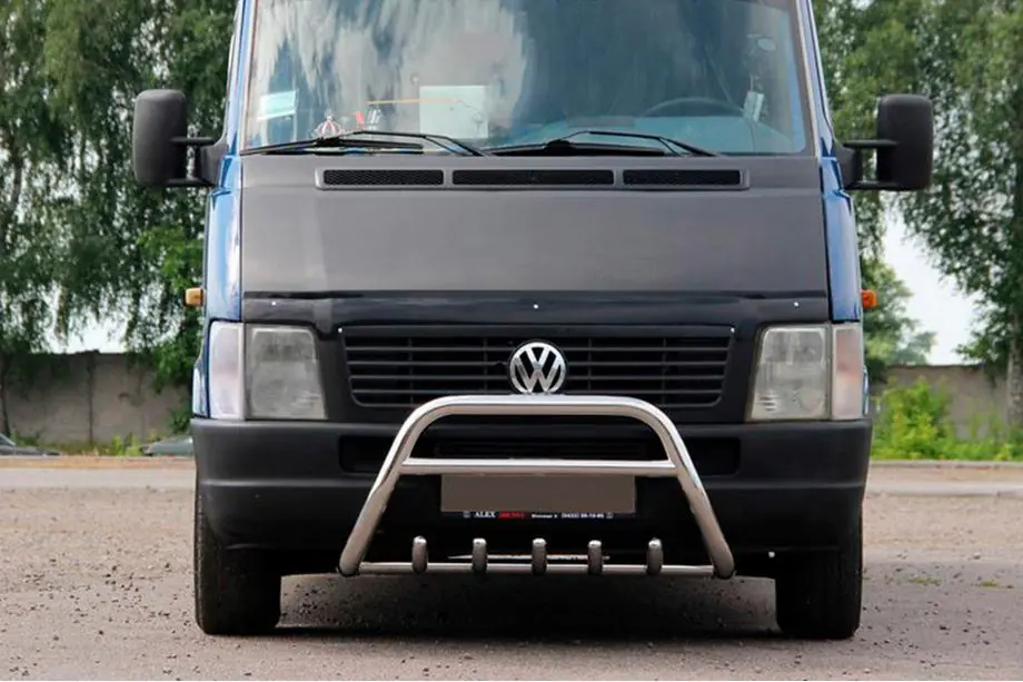 Volkswagen LT 1995-2006 рр. Кенгурятник WT003 (нерж) 60мм, з написом