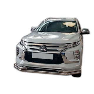 Передній захист ST085 (2020+, нерж) Mitsubishi Pajero Sport 2015- рр. фото 2