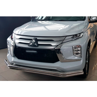 Передній захист F3-60 (2020+, нерж) Mitsubishi Pajero Sport 2015- рр. фото 1