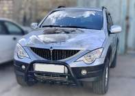 SsangYong Kyron 2005-2014 рр. Кенгурятник Black WT003 (нерж) фото 2