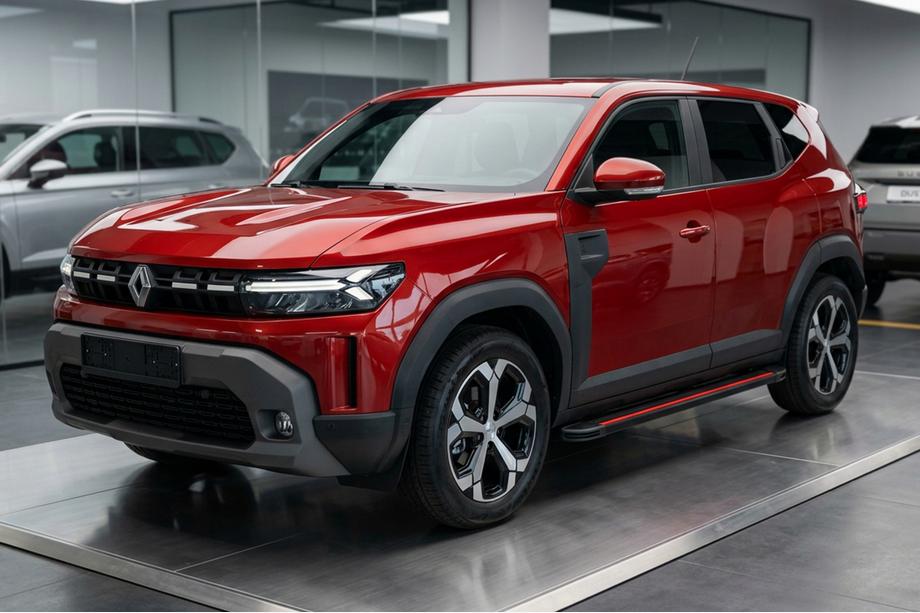 Dacia Duster 2024- рр. Бокові пороги Maya Red (2 шт., алюміній) Фото 1