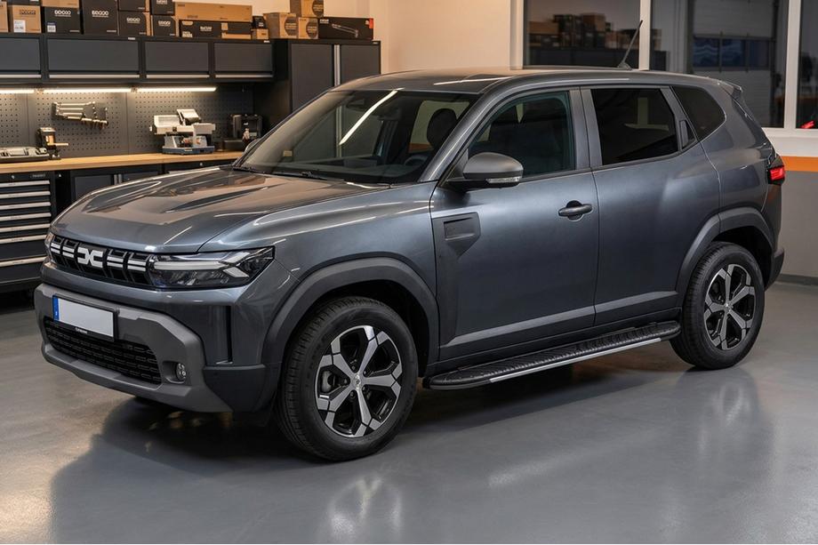 Dacia Duster 2024- рр. Бокові пороги Bosphore Grey (2 шт., алюміній) Фото 1