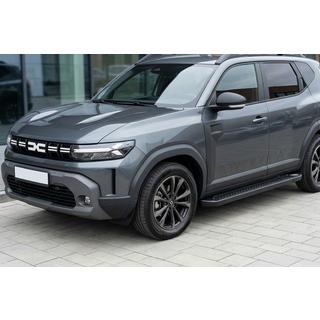 Бокові пороги Allmond Black (2 шт., алюміній) Dacia Duster 2024- рр. фото 1