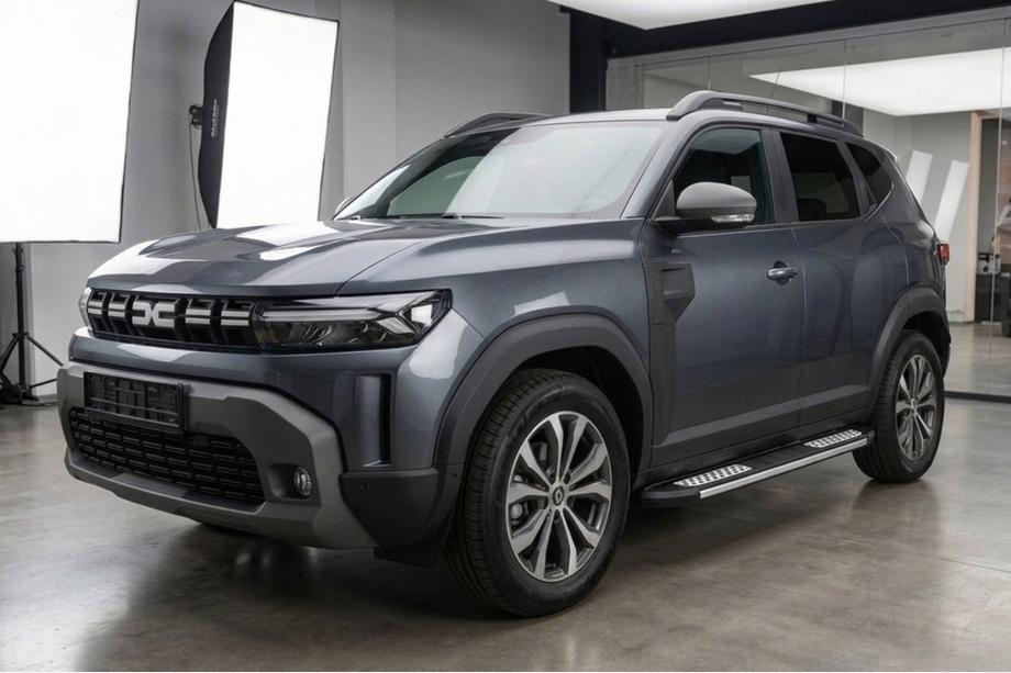Renault Duster 2024- рр. Бокові пороги Tayga Grey V2 (2 шт., алюміній) Фото 1