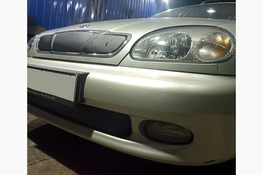 Daewoo Lanos 1998-2017 рр. Зимова накладка на решітку (верхня) Матова Фото 4
