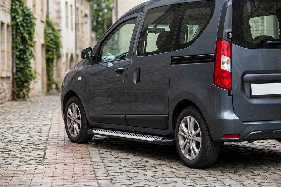 Dacia Dokker 2013-2022 рр. Бокові пороги Line (2 шт., Алюміній) Image