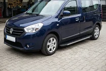 Dacia Dokker 2013-2022 рр. Бокові пороги Duru (2 шт., Алюміній) фото 1