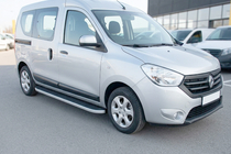 Dacia Dokker 2013-2022 рр. Бокові пороги Tayga (2 шт., Алюміній) фото 1