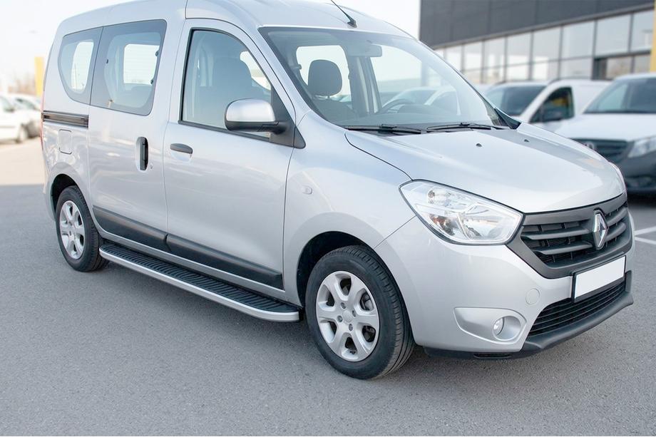 Dacia Dokker 2013-2022 рр. Бокові пороги Tayga (2 шт., Алюміній) Image