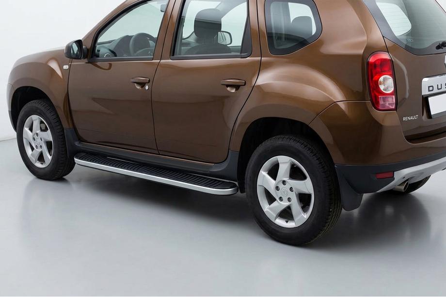 Dacia Duster 2008-2018 рр. Бокові пороги Tayga (2 шт., Алюміній) Image