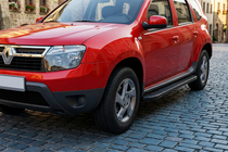 Renault Duster 2008-2017 рр. Бокові пороги Bosphorus Black (2 шт., Алюміній) фото 1