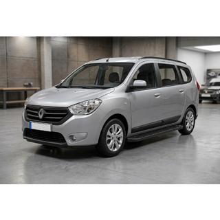 Бокові пороги Allmond Black (2 шт., Алюміній) Dacia Lodgy 2012-2022 рр. фото 1
