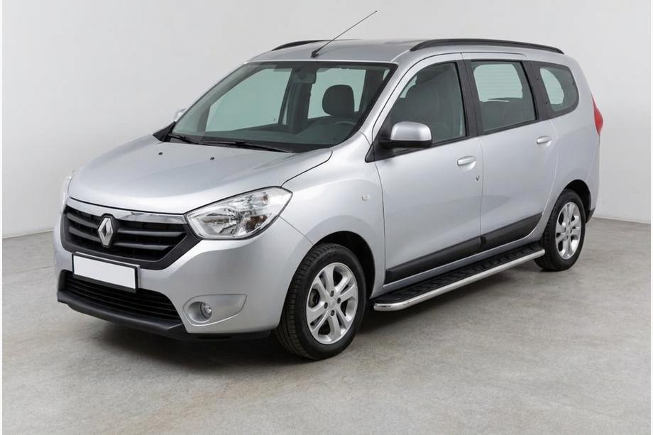 Dacia Lodgy 2012-2022 рр. Бокові пороги Maydos V1 (2 шт., Алюміній ↗ нерж) Image