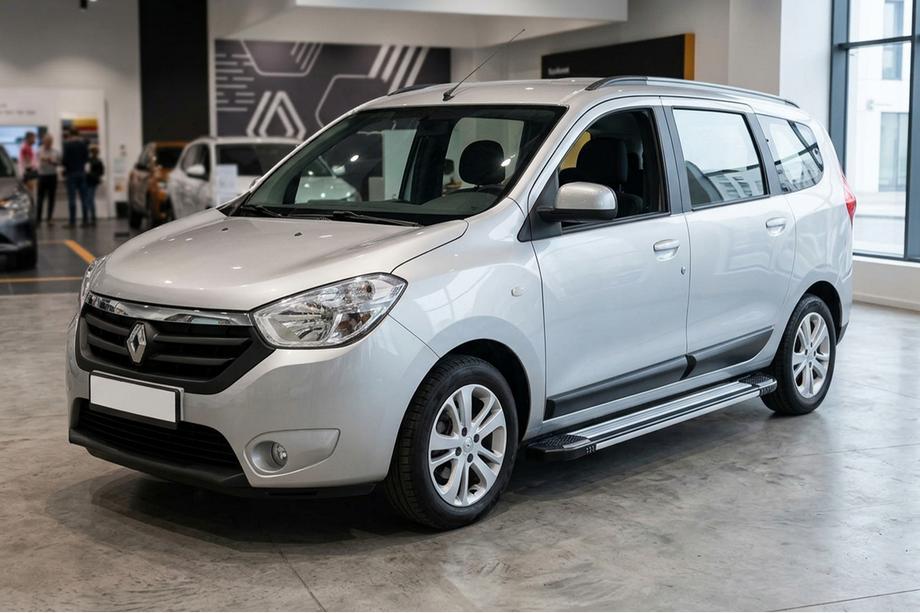 Dacia Lodgy 2012-2022 рр. Бокові пороги Rainbow (2 шт., Алюміній) Image