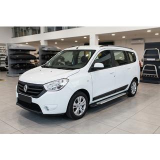 Бокові пороги Х5-тип (2 шт, алюм.) Dacia Lodgy 2012-2022 рр. фото 1