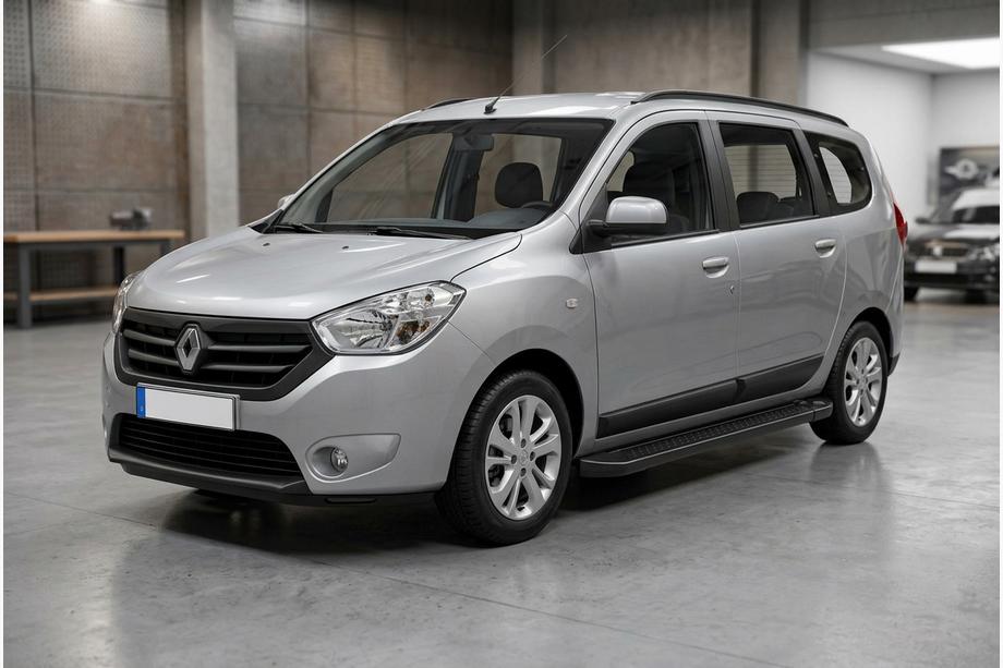 Renault Lodgy 2013-2022 рр. Бокові пороги Allmond Black (2 шт., Алюміній) Image