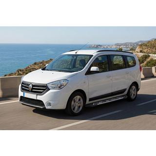 Бокові пороги Sunrise (2 шт., Алюміній) Renault Lodgy 2013-2022 рр. фото 1