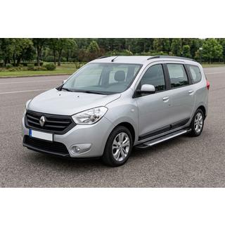 Бокові пороги Line (2 шт., Алюміній) Renault Lodgy 2013-2022 рр. фото 1