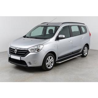 Бокові пороги Maydos V1 (2 шт., Алюміній ↗ нерж) Renault Lodgy 2013-2022 рр. фото 1