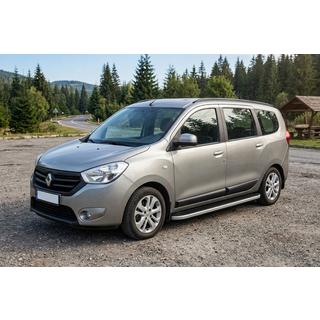 Бокові пороги Tayga Grey (2 шт., алюміній) Renault Lodgy 2013-2022 рр. фото 1