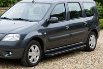 Dacia Logan MCV 2004-2014 рр. Бокові пороги Allmond Black (2 шт., Алюміній) фото 1