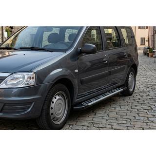 Бокові пороги Sunrise (2 шт., Алюміній) Dacia Logan MCV 2004-2014 рр. фото 1