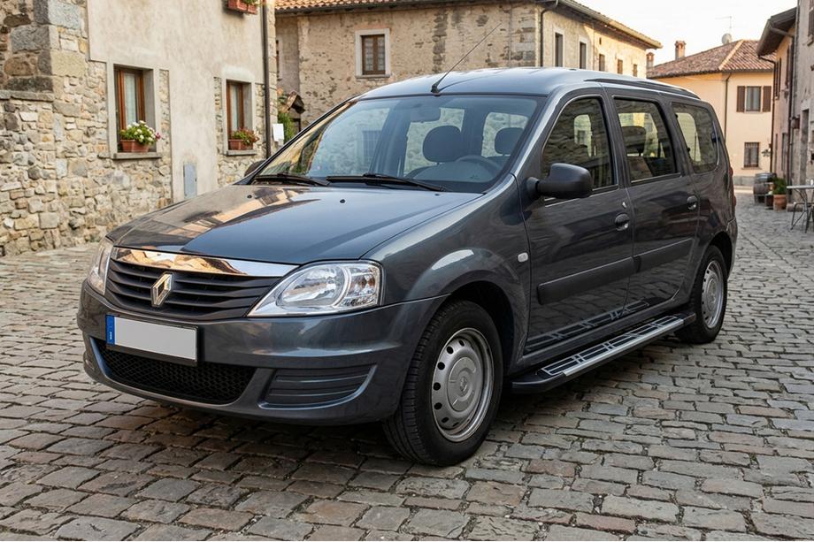 Renault Logan MCV 2005-2013 рр. Бокові пороги Sunrise (2 шт., алюміній) Image