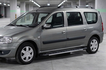 Renault Logan MCV 2005-2013 рр. Бокові пороги RedLine V1 (2 шт., алюміній) фото 3