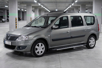 Renault Logan MCV 2005-2013 рр. Бокові пороги RedLine V1 (2 шт., алюміній) фото 1