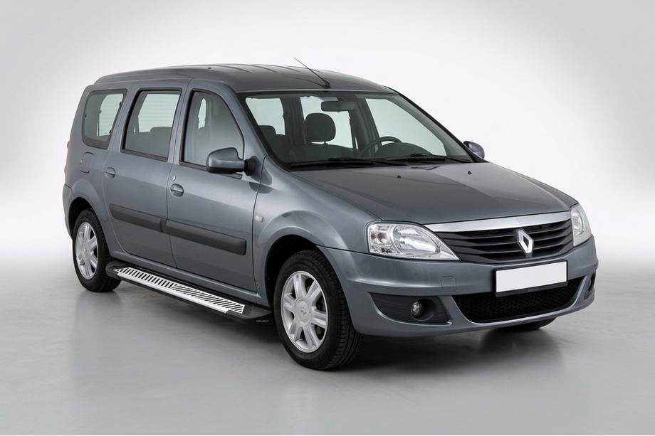 Renault Logan MCV 2005-2013 рр. Бокові пороги Line (2 шт., алюміній) Image