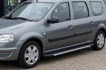 Renault Logan MCV 2005-2013 рр. Бокові пороги Duru (2 шт., алюміній) фото 3